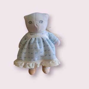 Vintage 1985 Kitty Cucmber Stuffed Beanbag Gray Cat